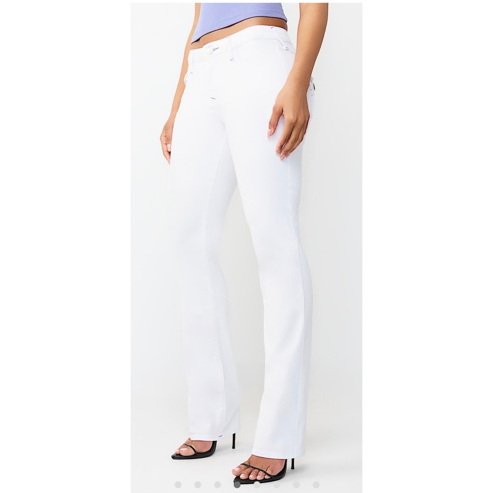 True Religion Billie Mid Rise Straight Jeans Optic White Size 25 New